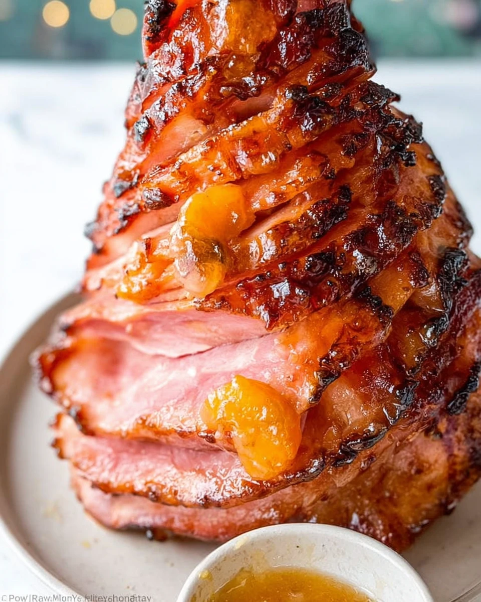 Peach Glazed Spiral Ham