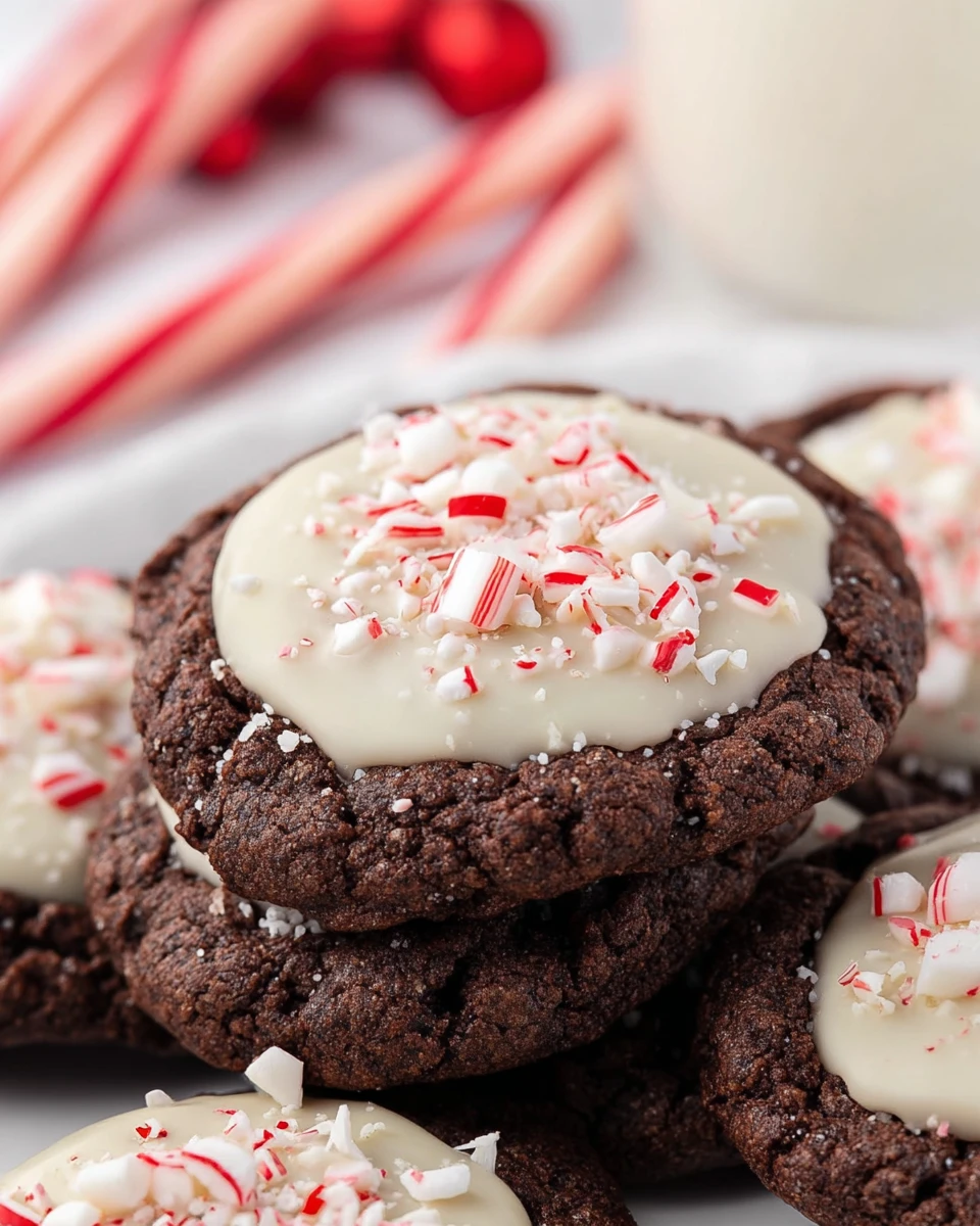 Peppermint Bark Brownie Cookies