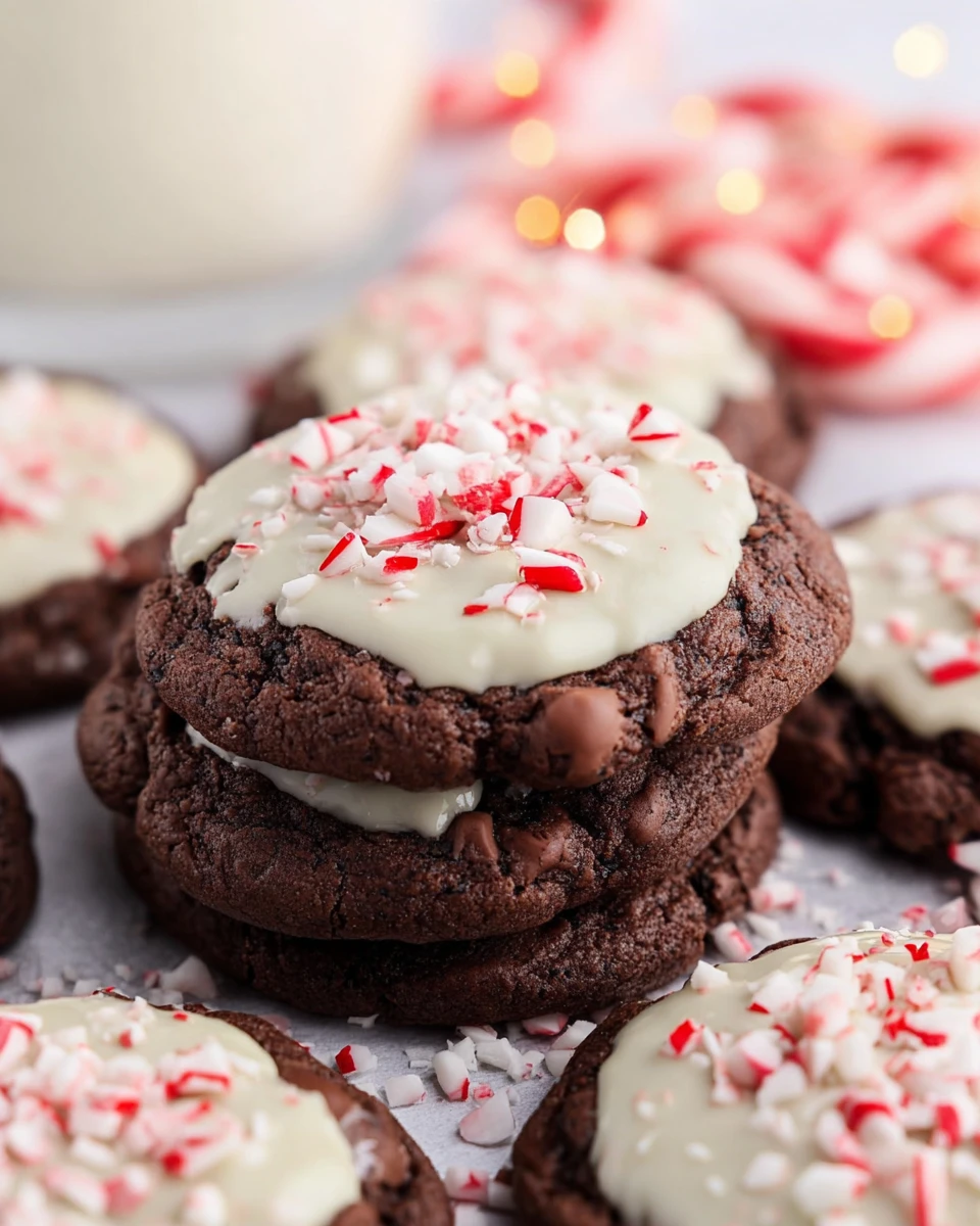 Peppermint Bark Brownie Cookies