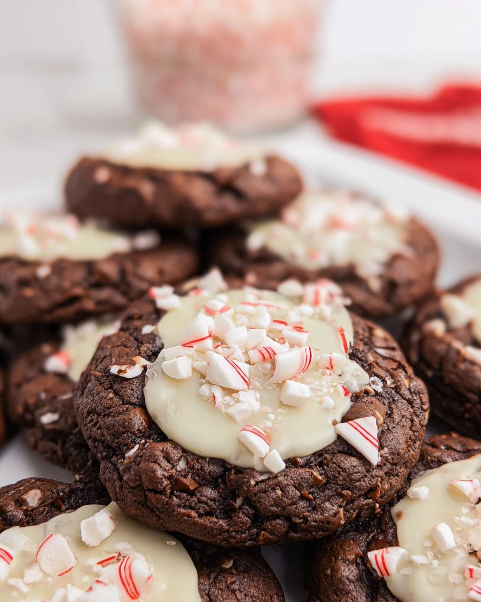 Peppermint Bark Brownie Cookies