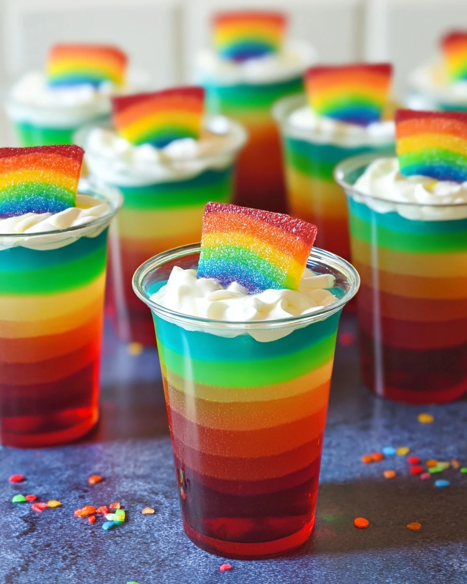 Rainbow Gelatin Shots