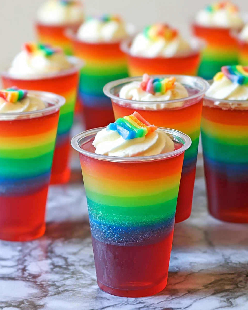 Rainbow Gelatin Shots