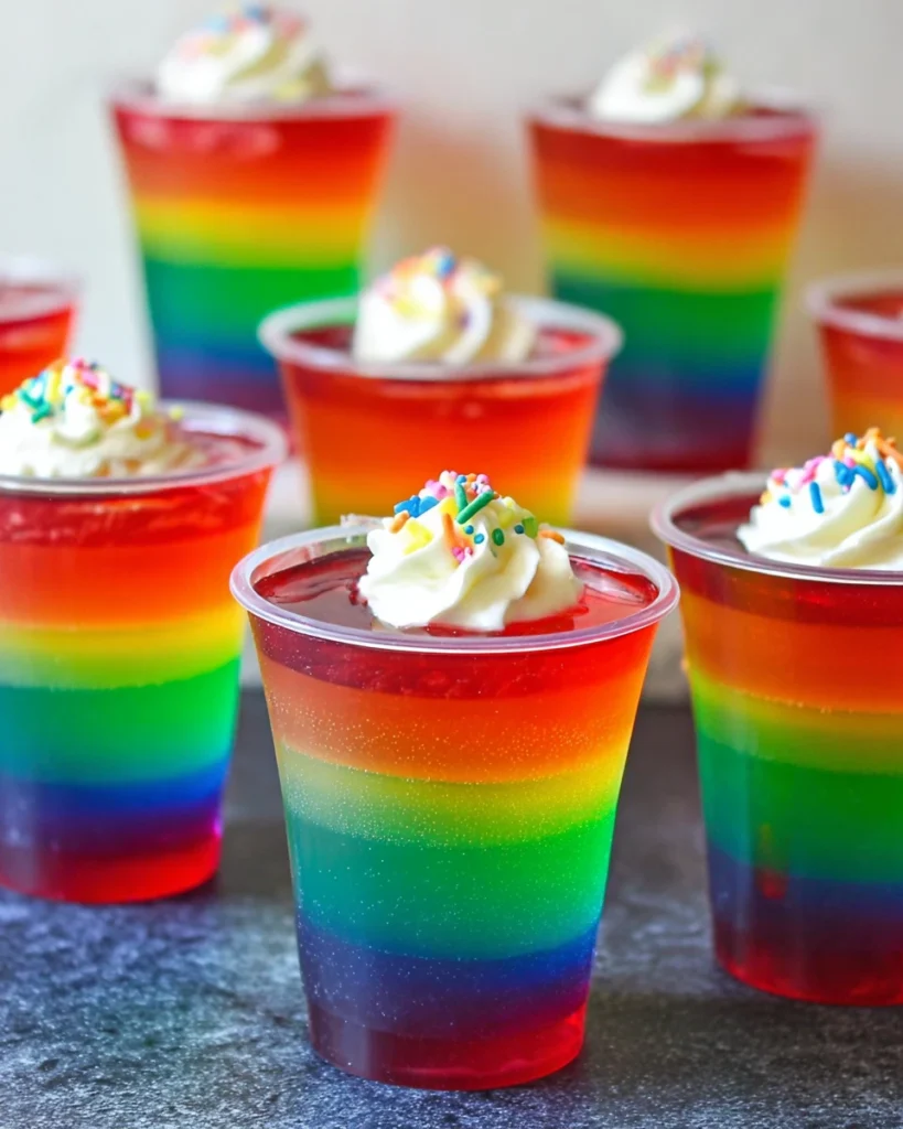 Rainbow Gelatin Shots