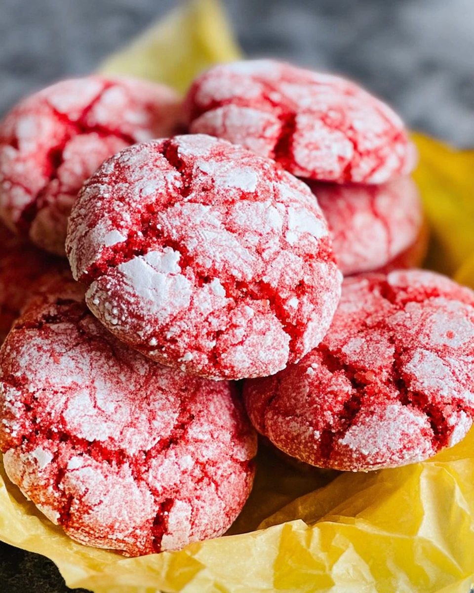Red Velvet Crinkle Cookies