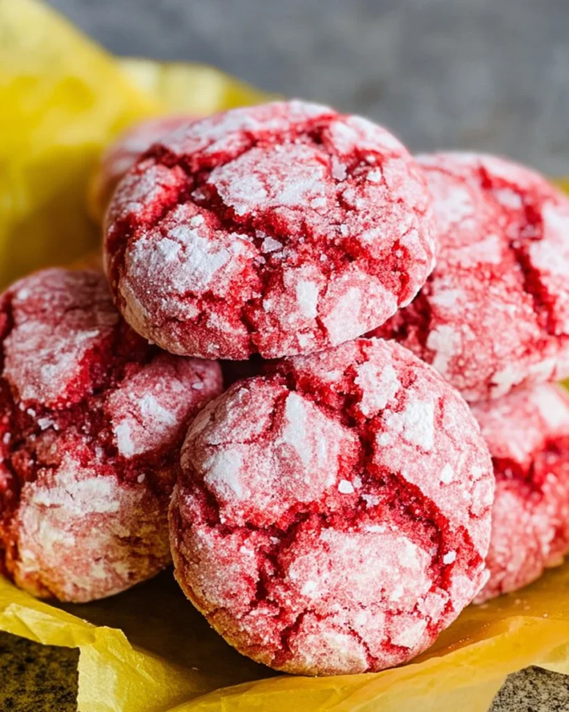 Red Velvet Crinkle Cookies