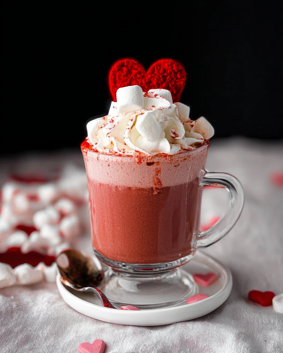 Red Velvet Hot Chocolate with Marshmallow Whipped Cream