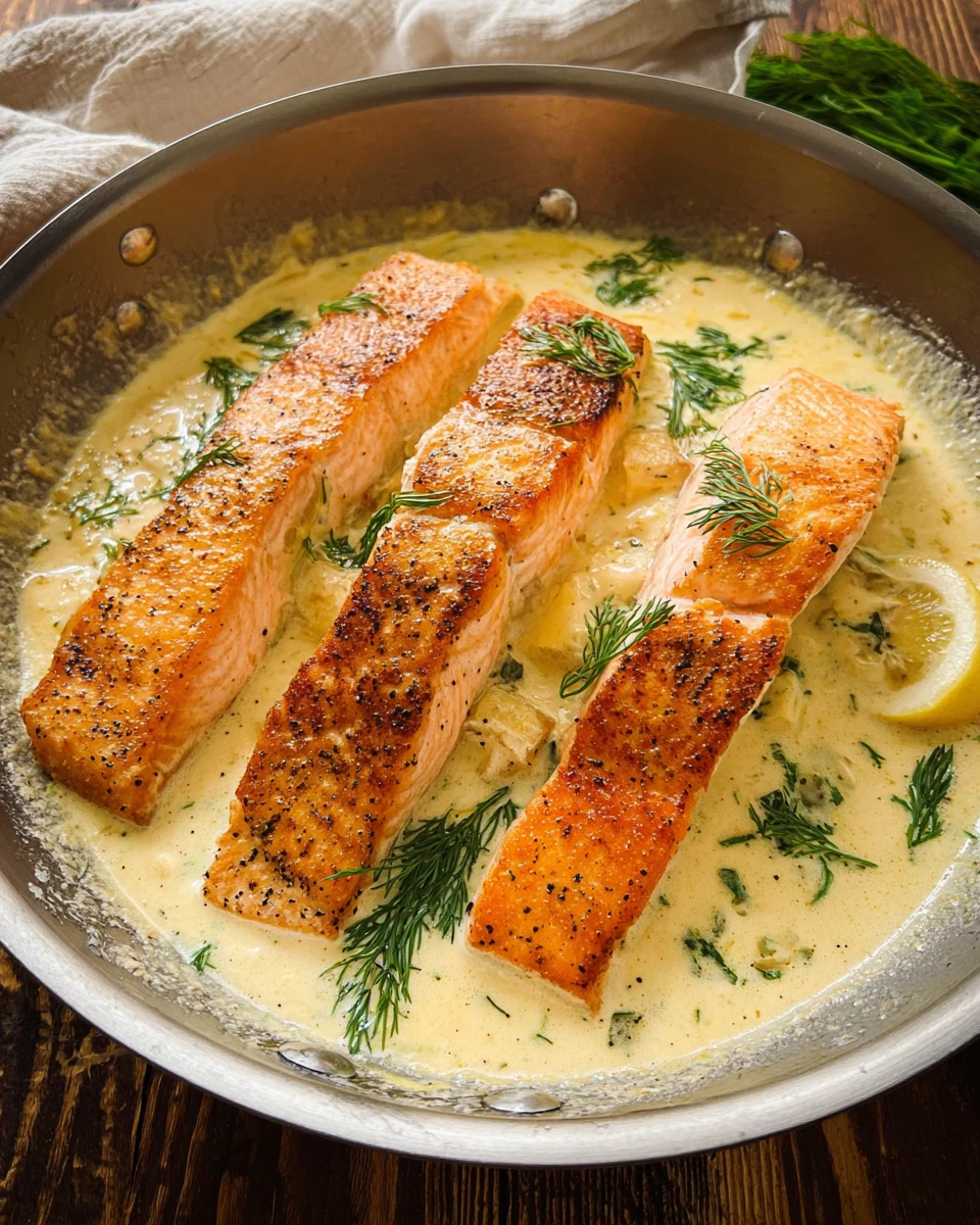 Salmon with Lemon Dill Sauce