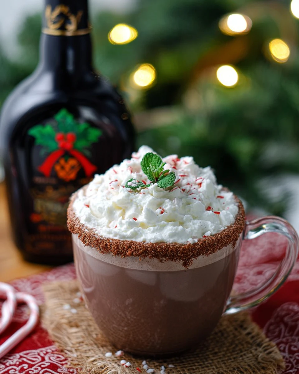 Spiked Peppermint Hot Chocolate