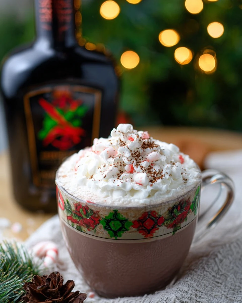 Spiked Peppermint Hot Chocolate
