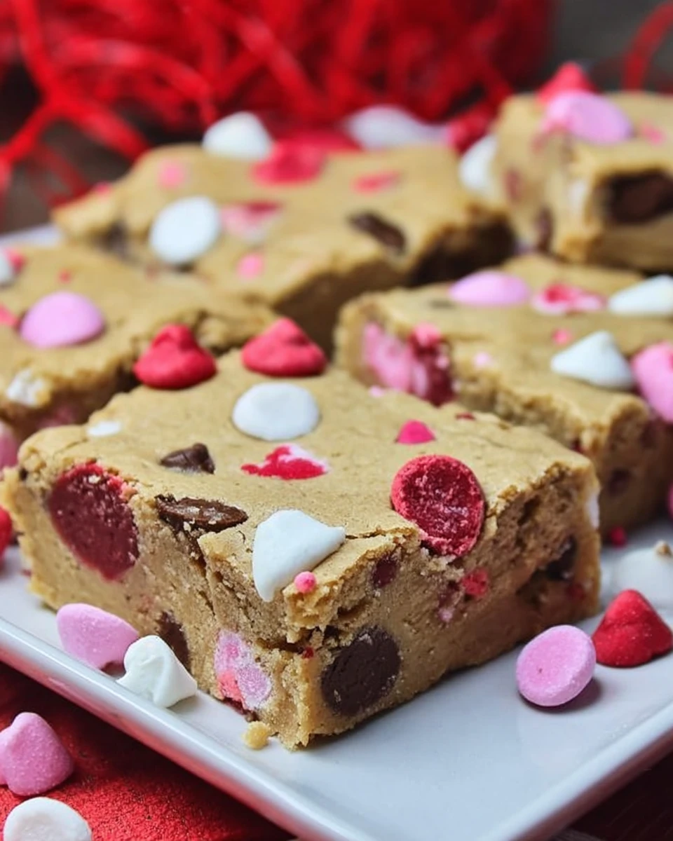 Valentine Peanut Butter Cookie Bars