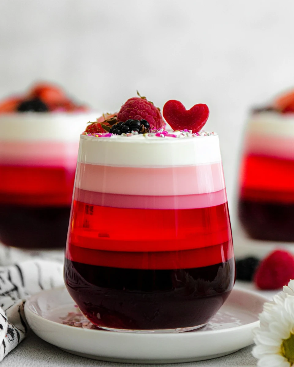 Valentine’s Day Layered Jello Desserts