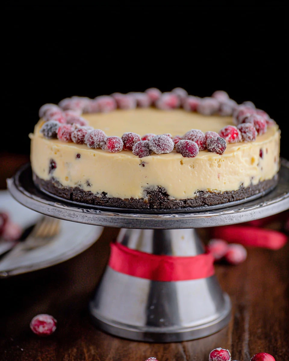 White Chocolate Cranberry Cheesecake