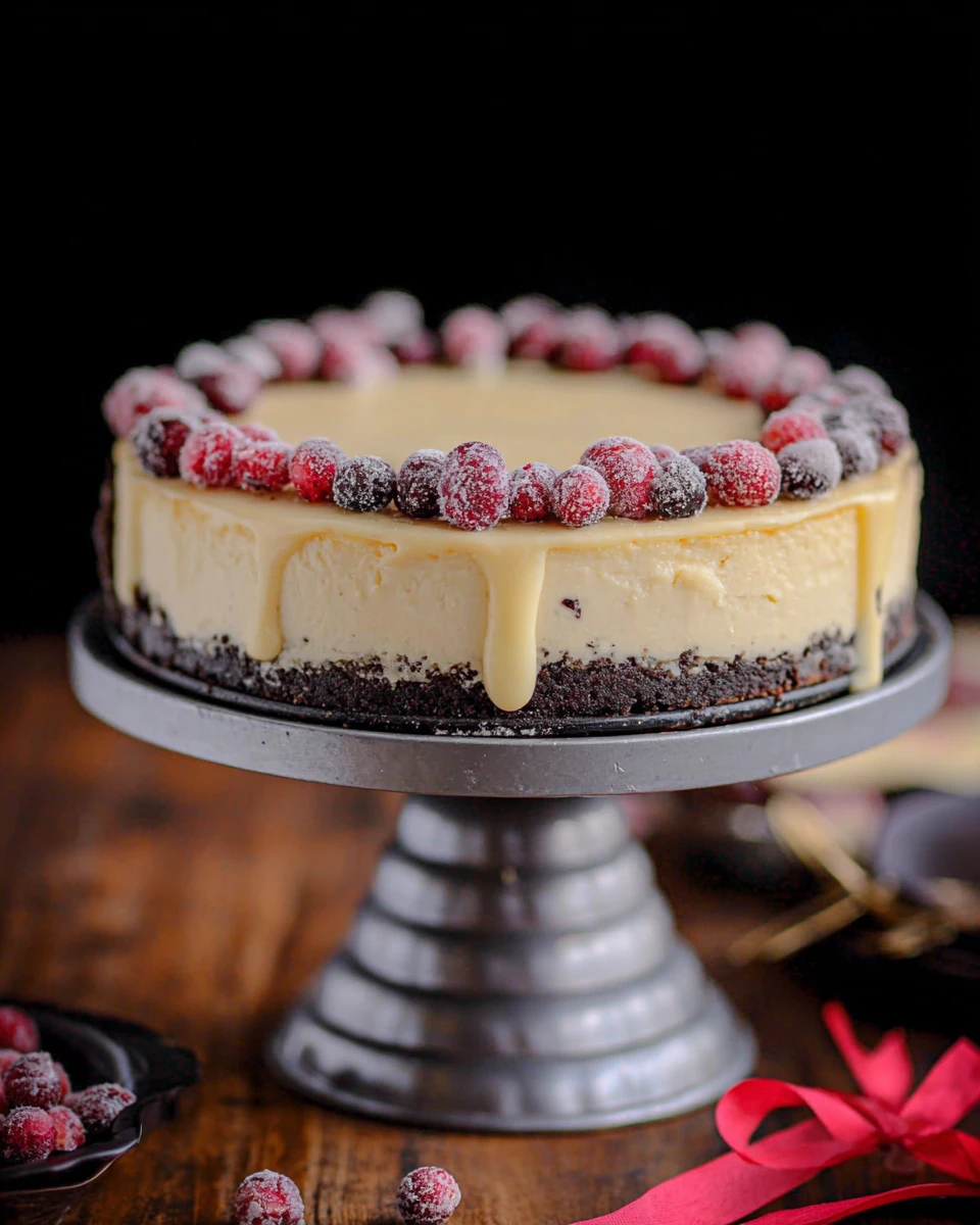 White Chocolate Cranberry Cheesecake