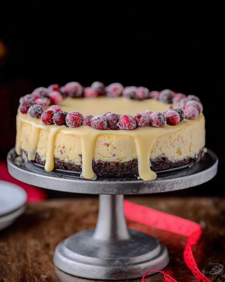 White Chocolate Cranberry Cheesecake