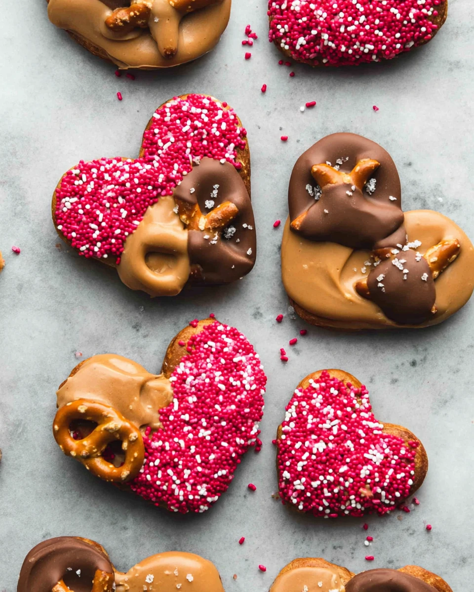 3 Ingredient Chocolate Peanut Butter Pretzel Hearts