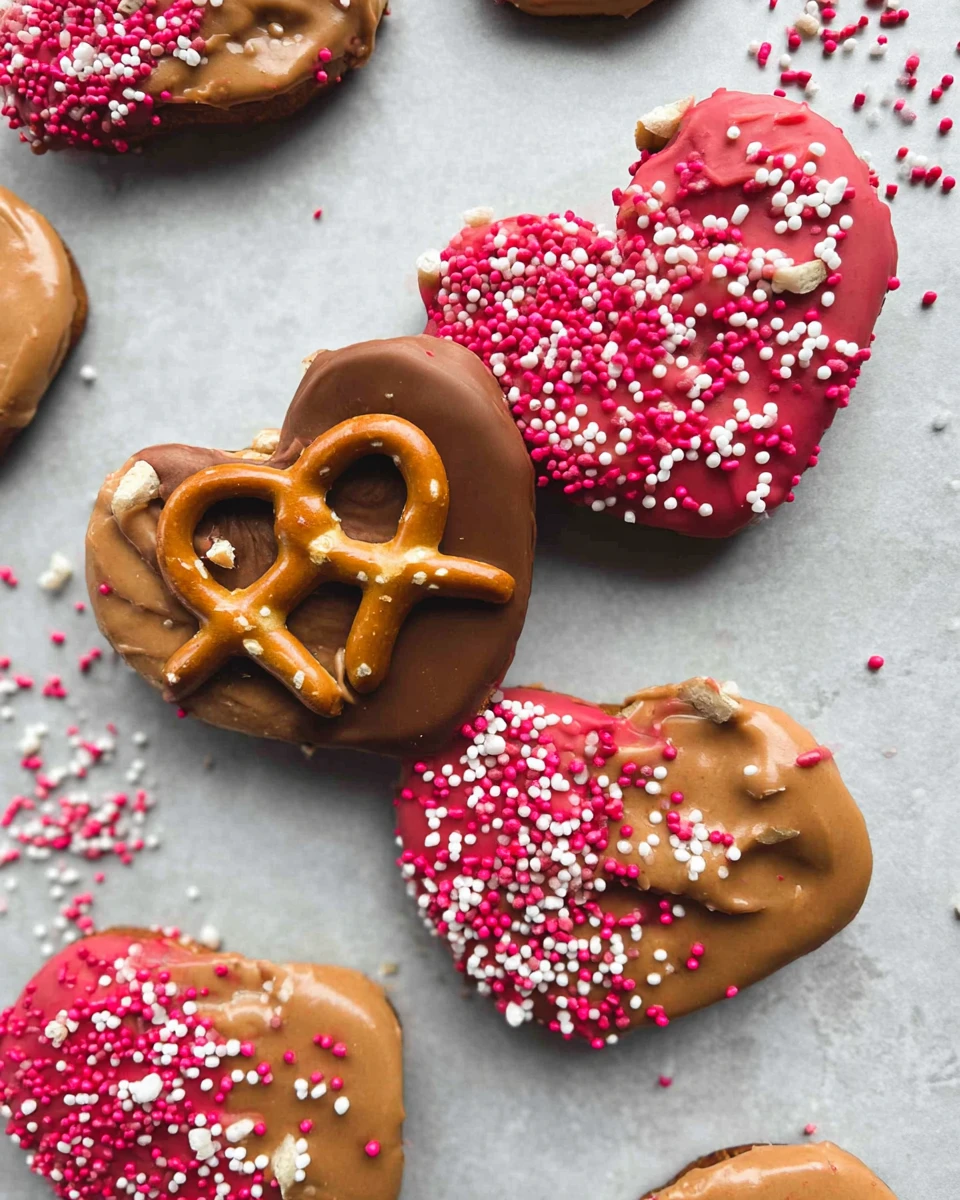 3 Ingredient Chocolate Peanut Butter Pretzel Hearts