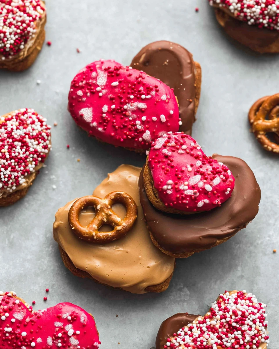 3 Ingredient Chocolate Peanut Butter Pretzel Hearts