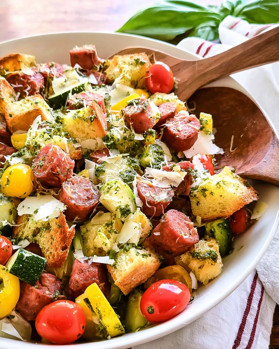 Basil Pesto Panzanella