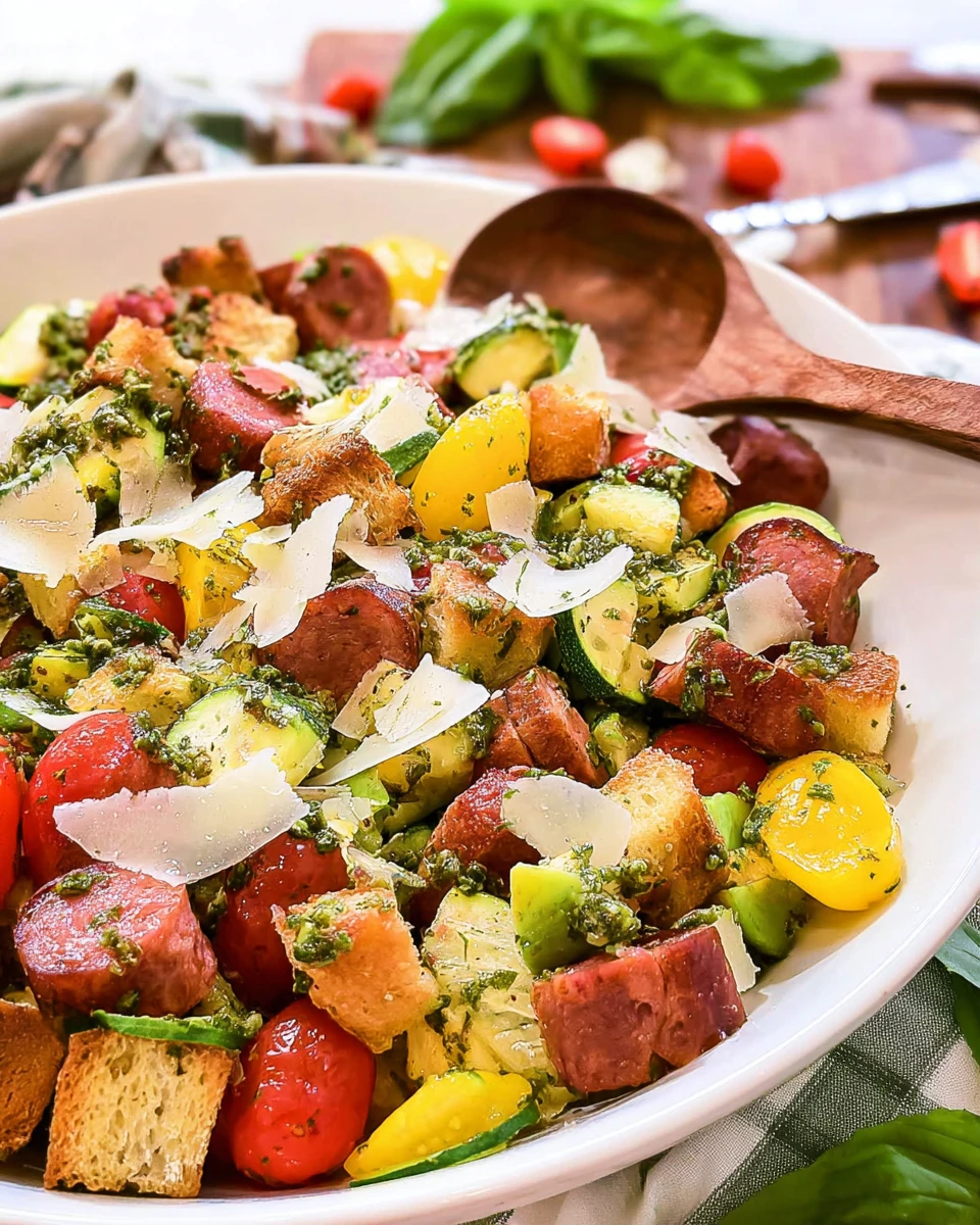 Basil Pesto Panzanella