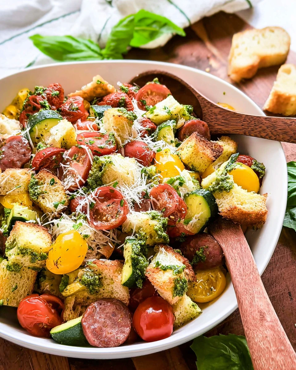 Basil Pesto Panzanella