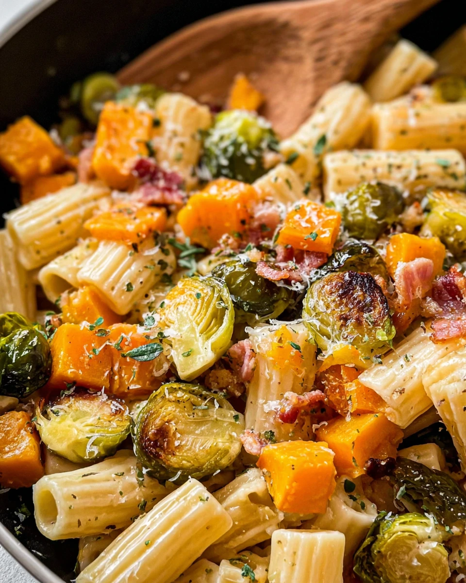 Brussels Sprouts and Butternut Squash Pasta