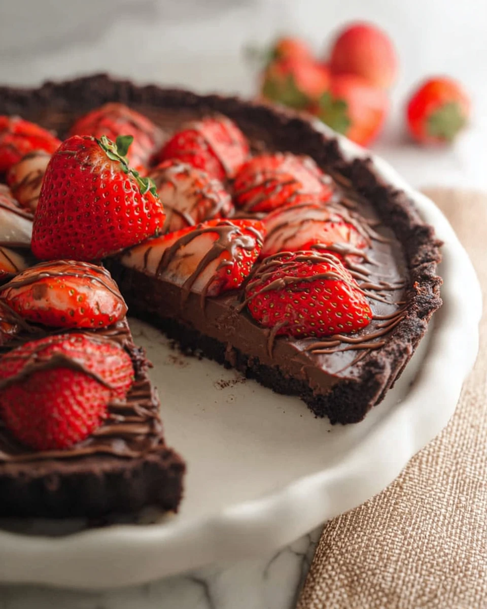 Chocolate Covered Strawberry Ganache Tart