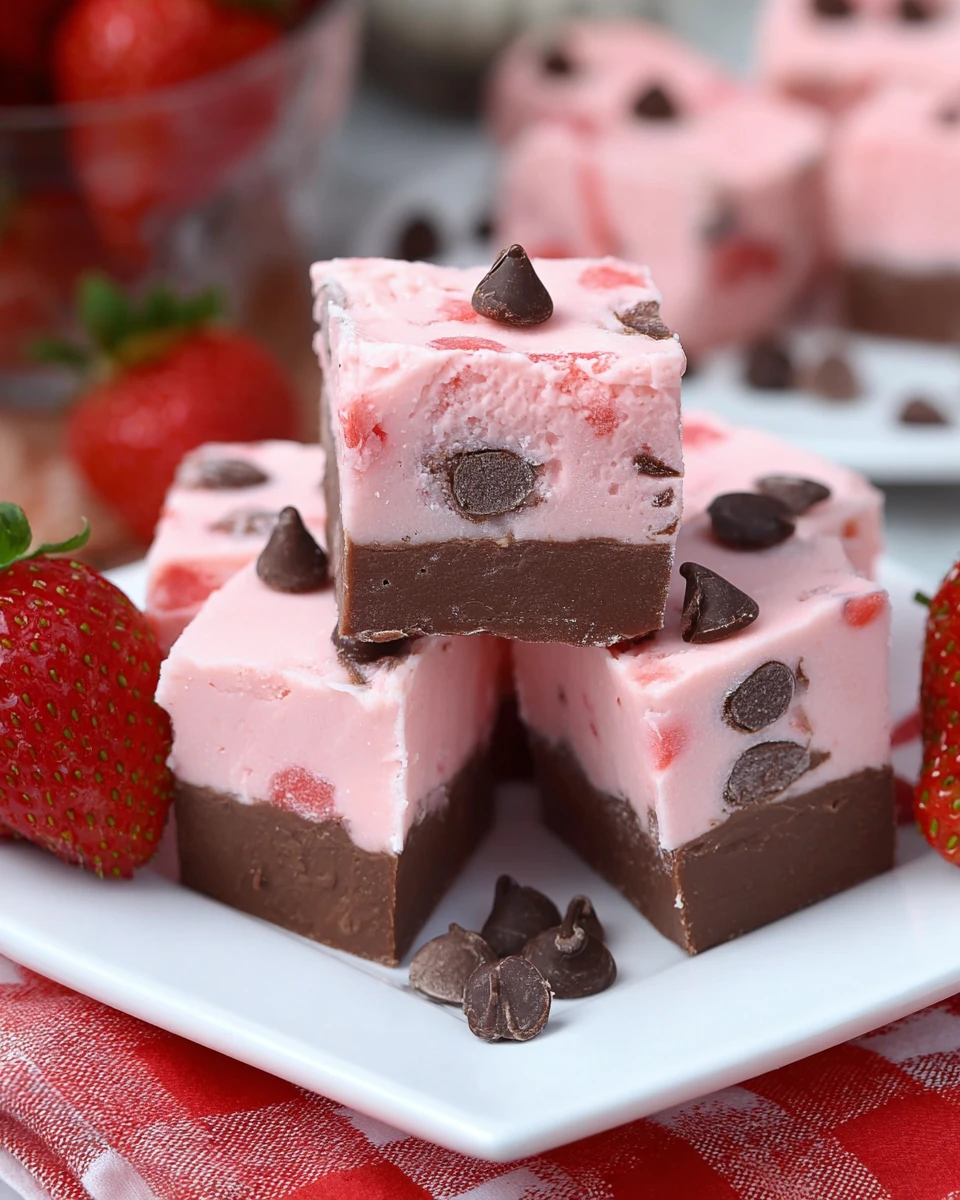 Double Decker Chocolate Strawberry Fudge