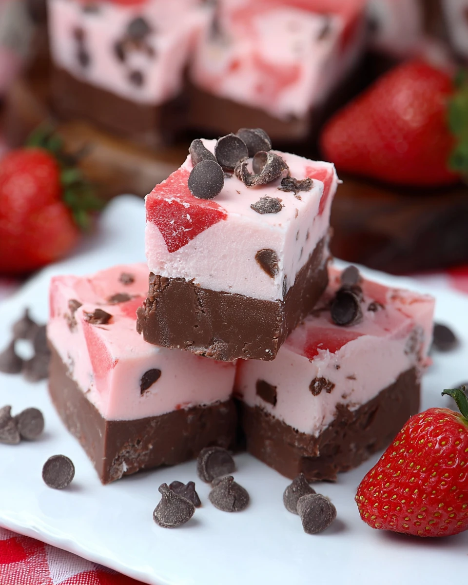 Double Decker Chocolate Strawberry Fudge