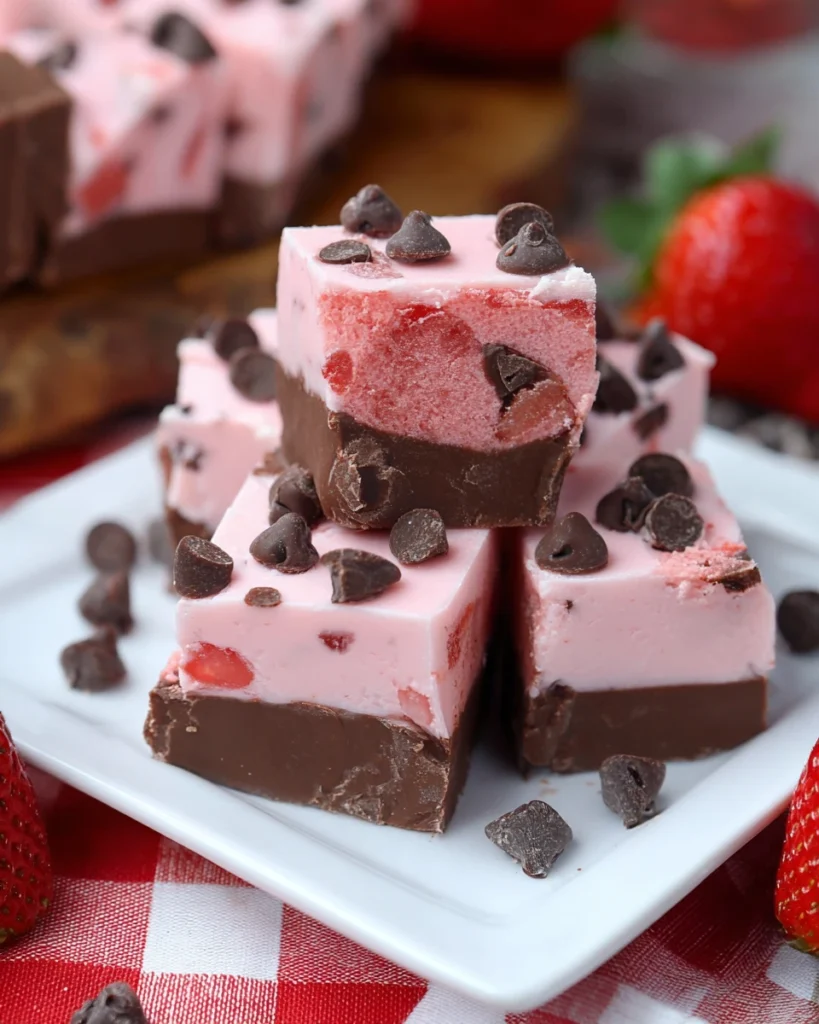 Double Decker Chocolate Strawberry Fudge