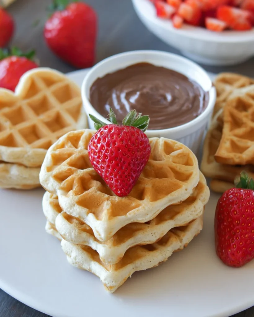 Heart Shaped Valentine Waffles