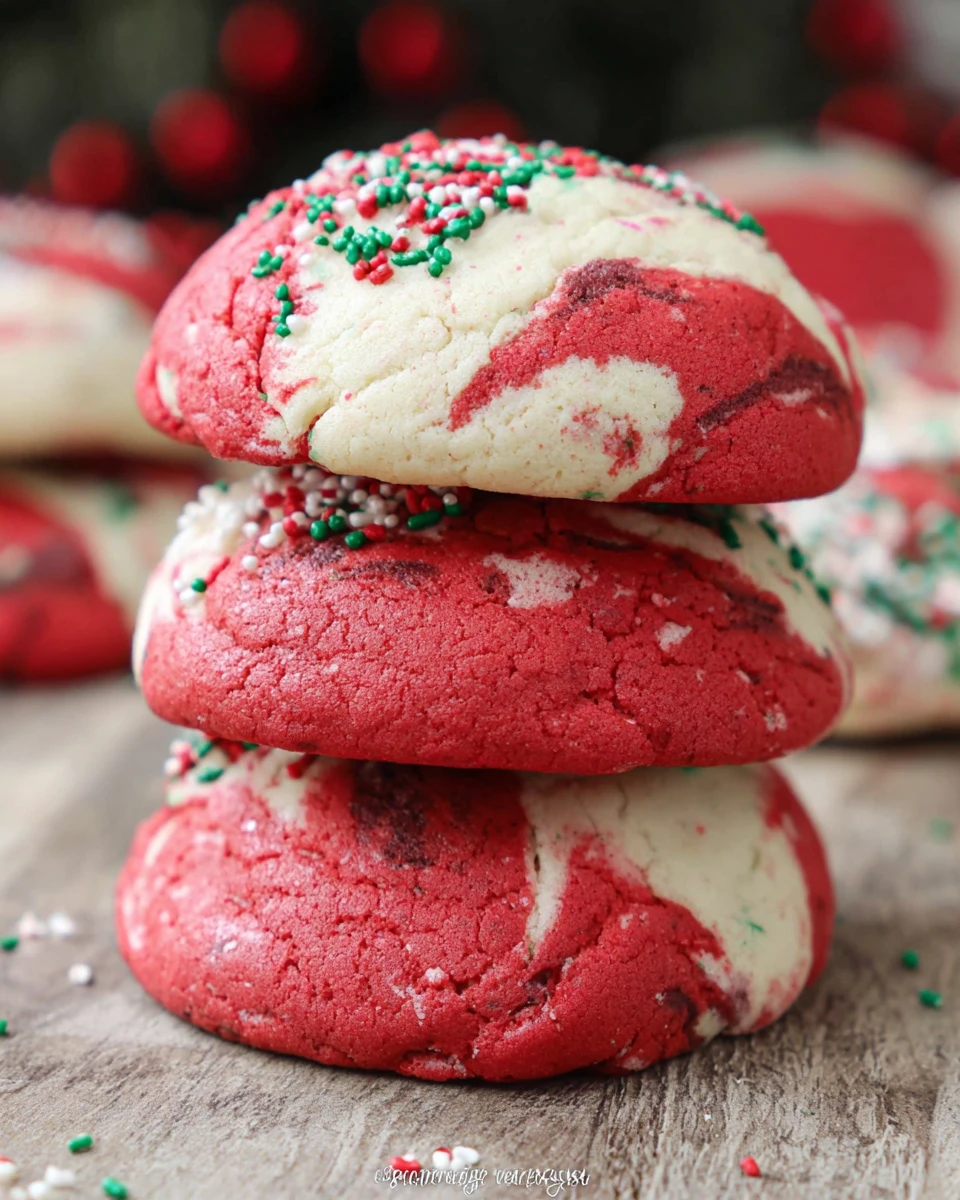 Marbled Red Velvet Cookies