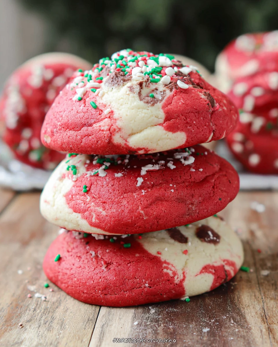 Marbled Red Velvet Cookies