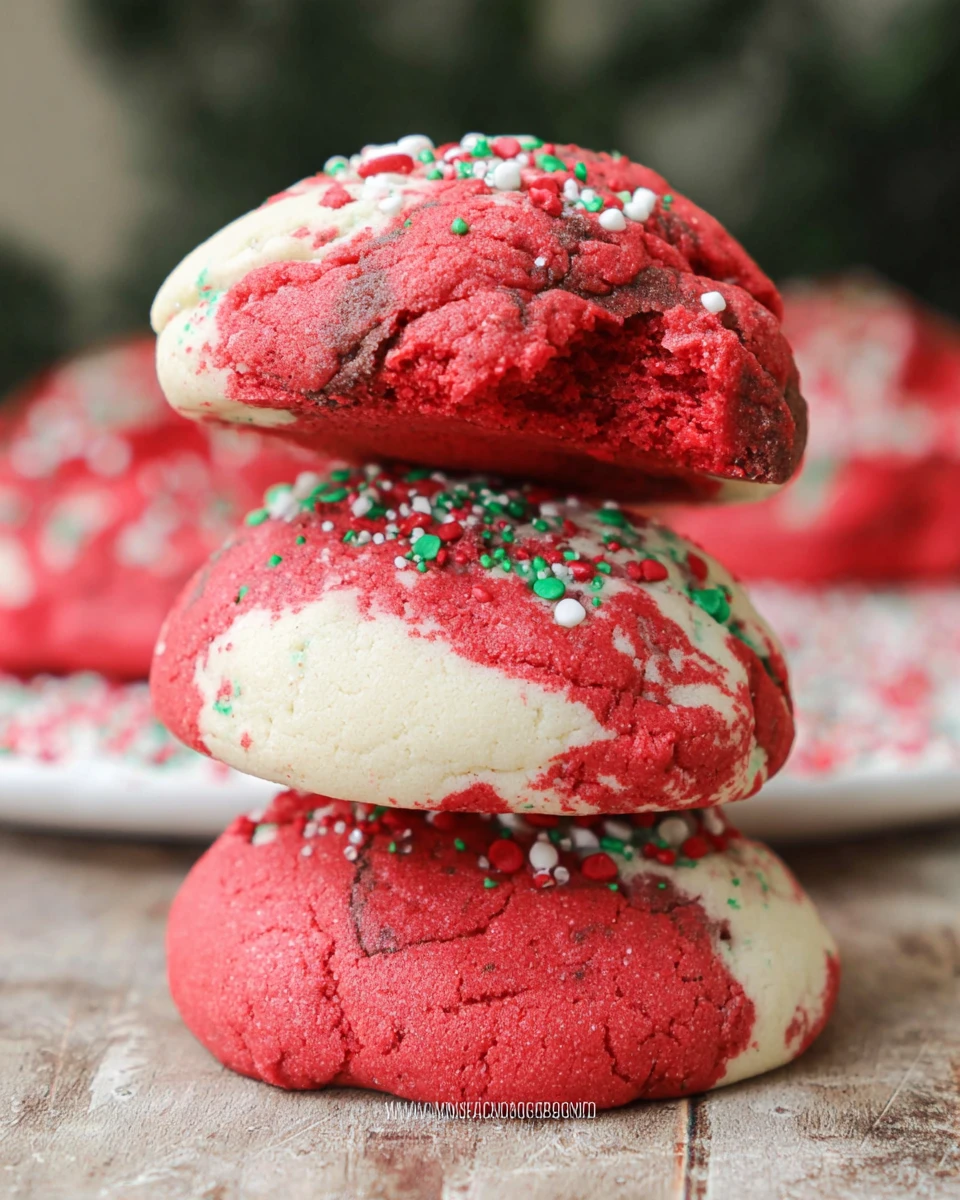 Marbled Red Velvet Cookies