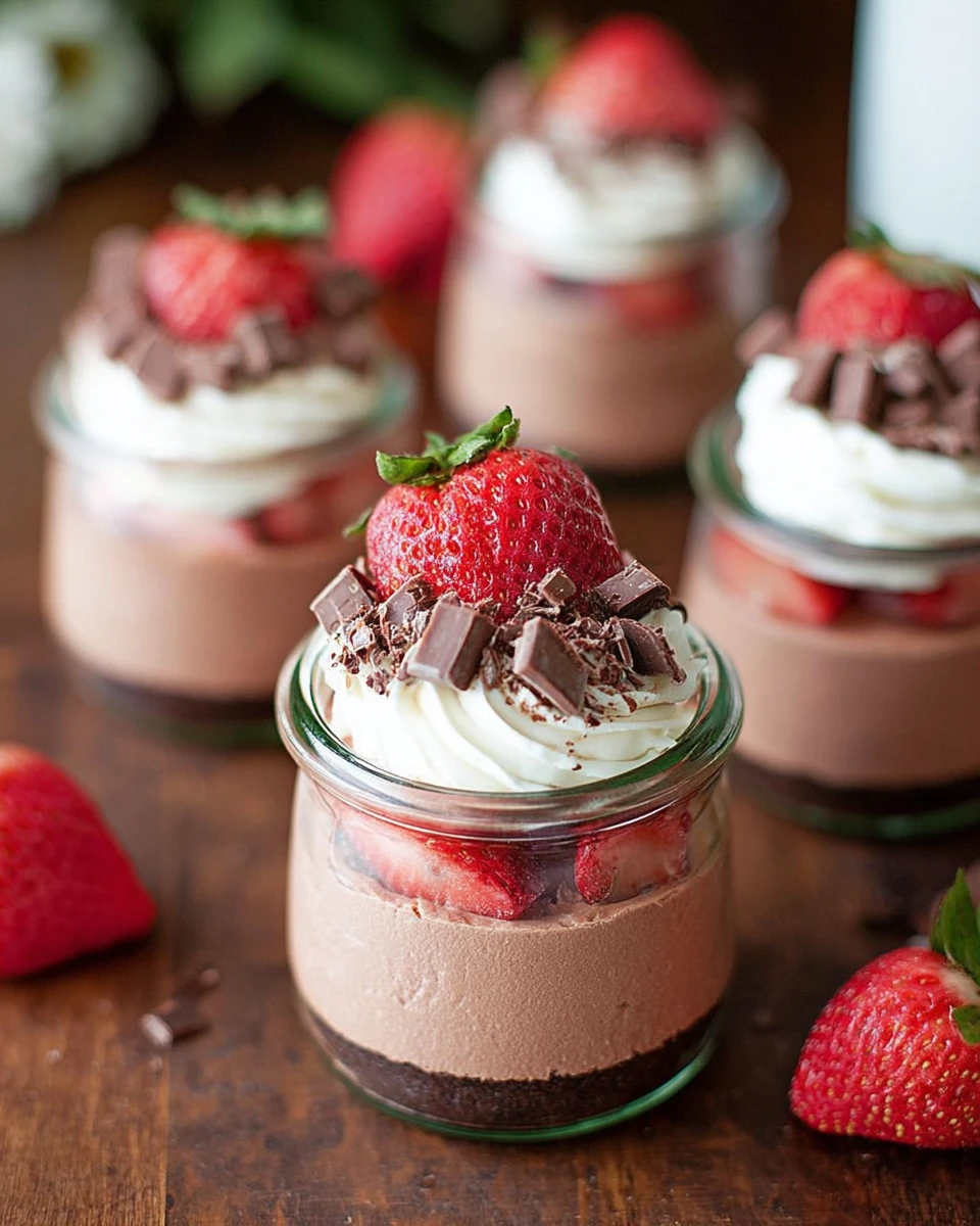 No-Bake Strawberry Nutella Cheesecakes