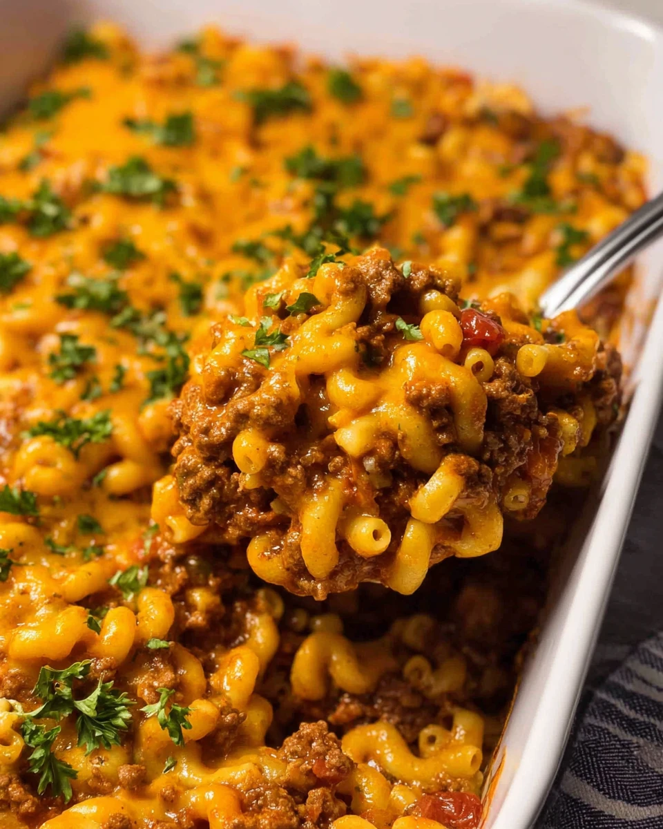 No Boil Baked Cheeseburger Pasta