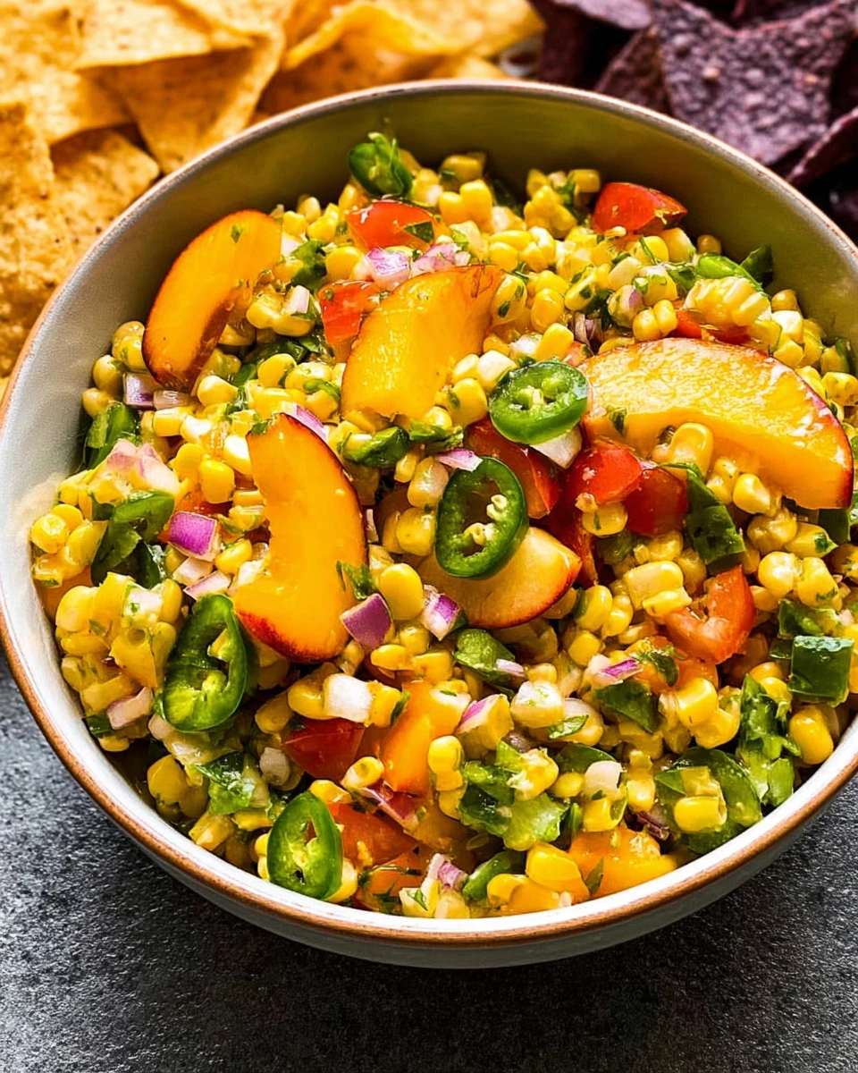 Peach Green Chile Corn Salsa