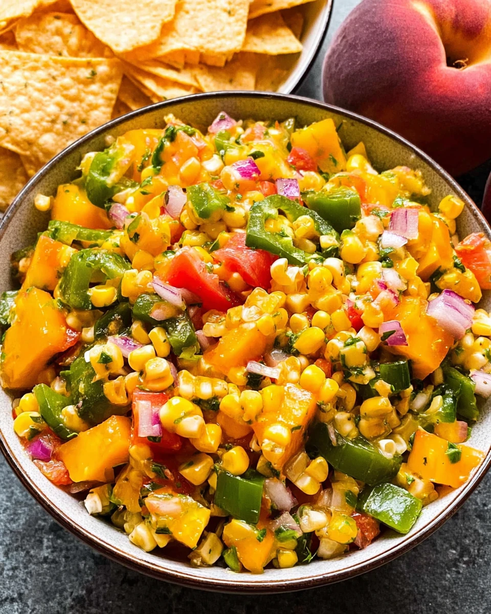 Peach Green Chile Corn Salsa