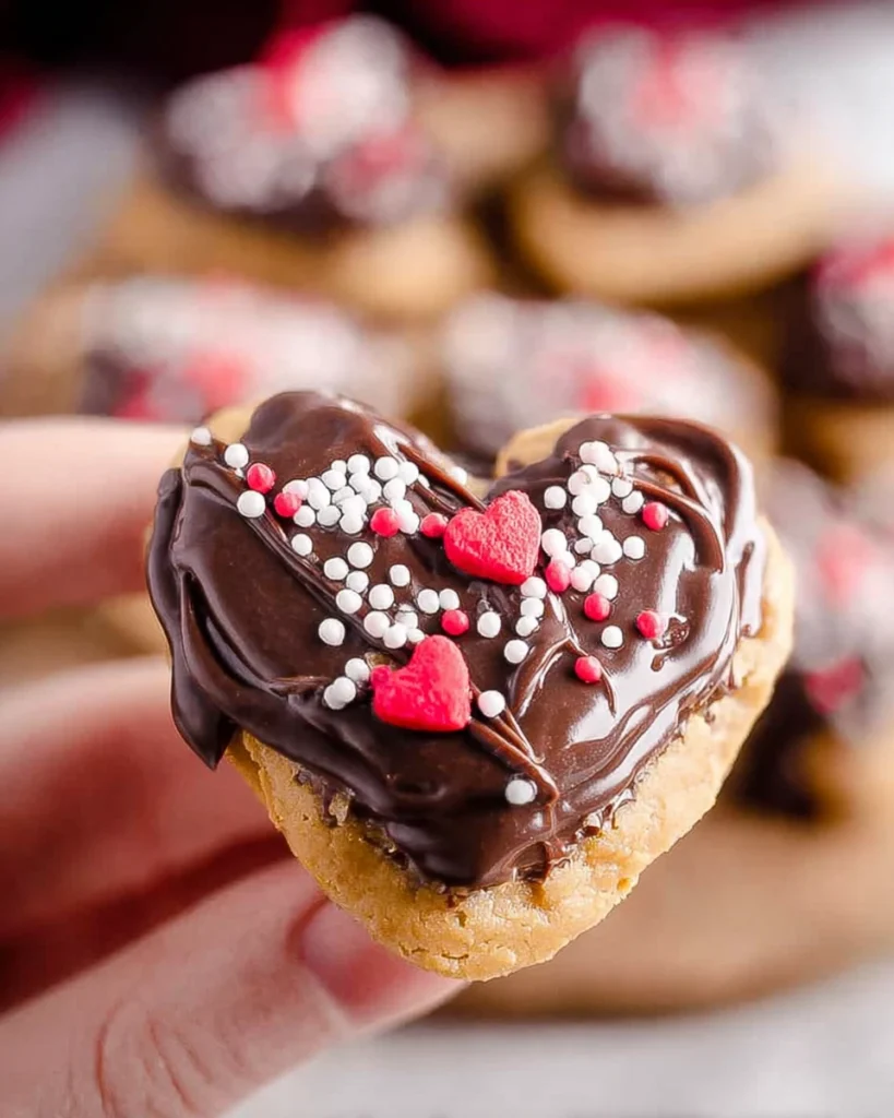 Peanut Butter Buckeye Brownie Hearts