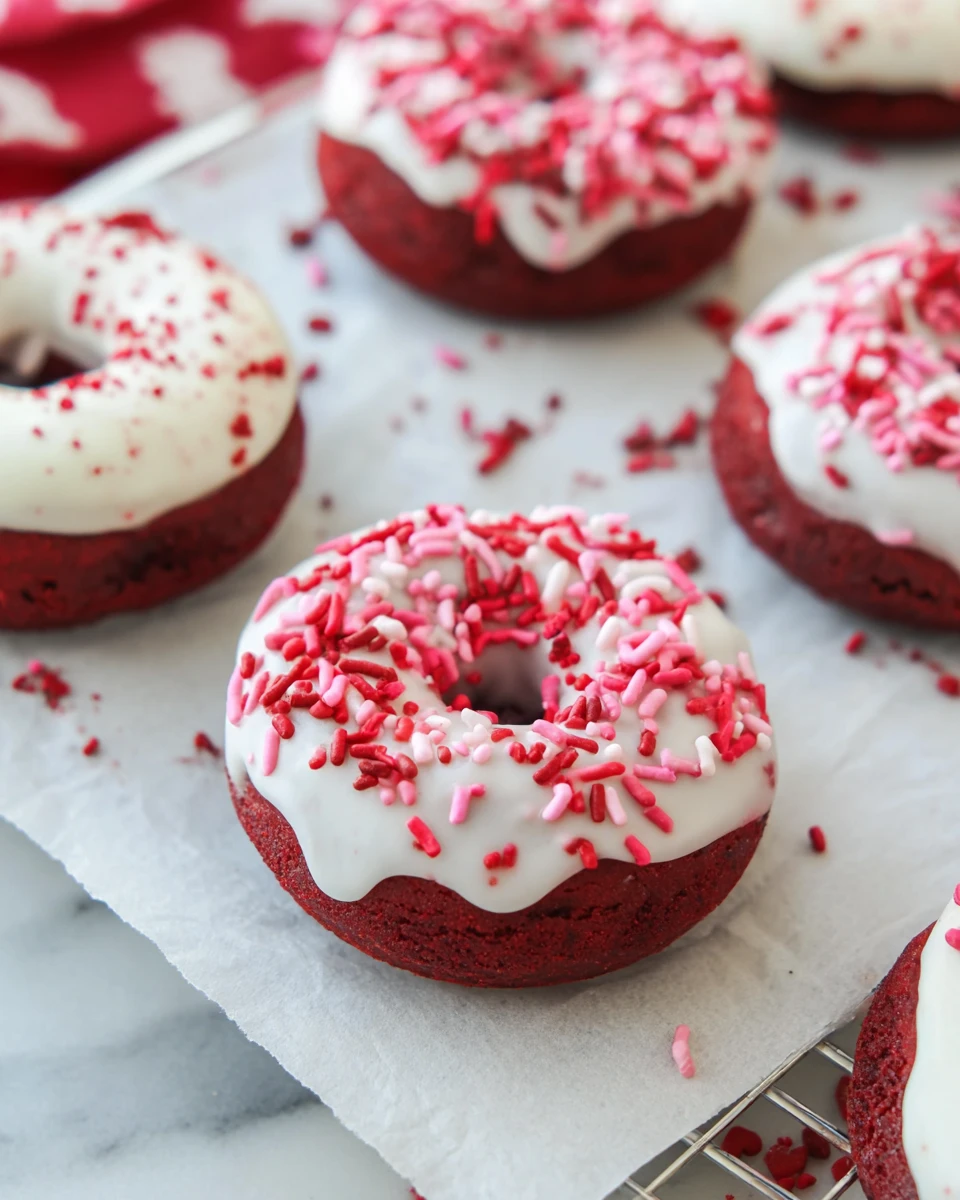 Red Velvet Cake Mix Valentine Donuts