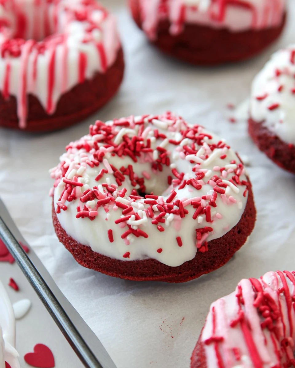 Red Velvet Cake Mix Valentine Donuts