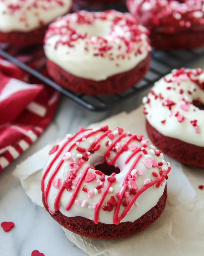 Red Velvet Cake Mix Valentine Donuts