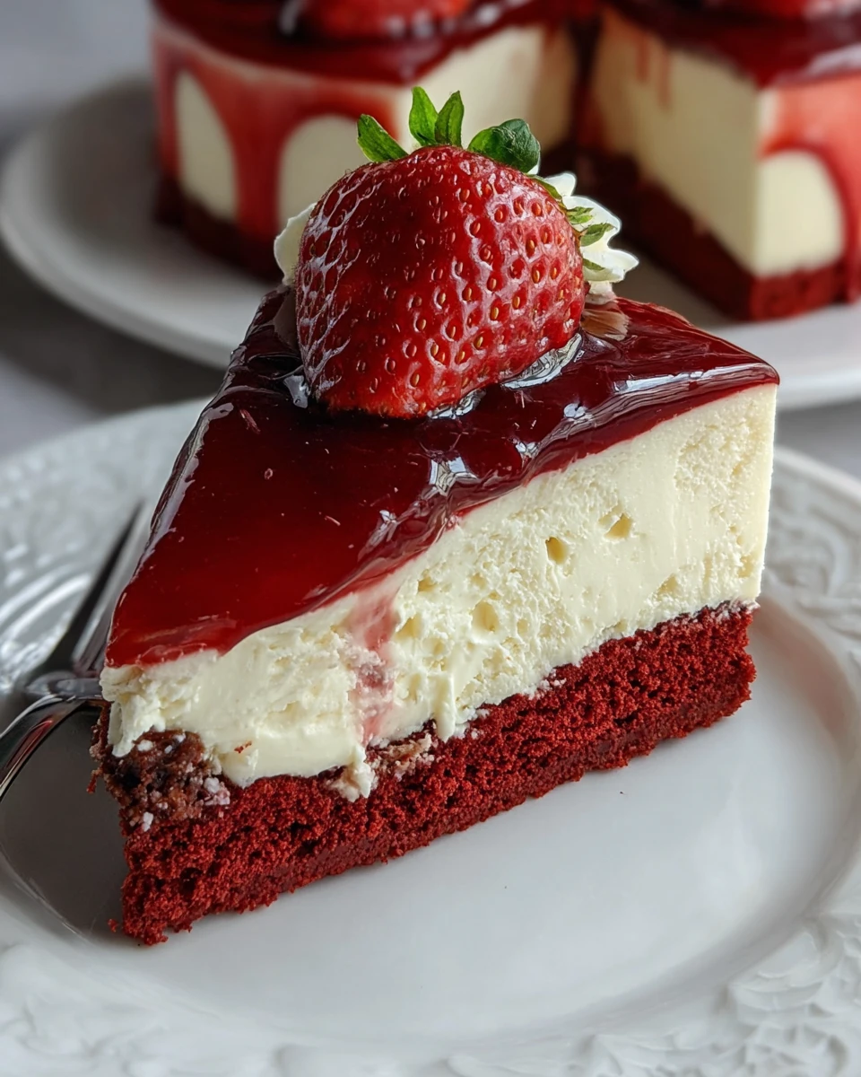 Red Velvet Strawberry Cheesecake