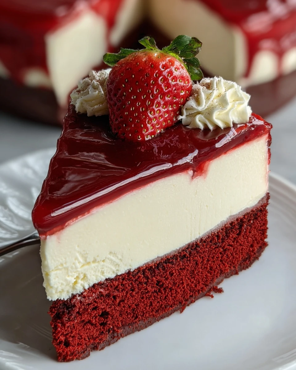 Red Velvet Strawberry Cheesecake
