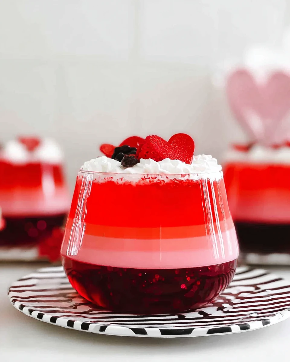Valentine Layered Jell-O Cups