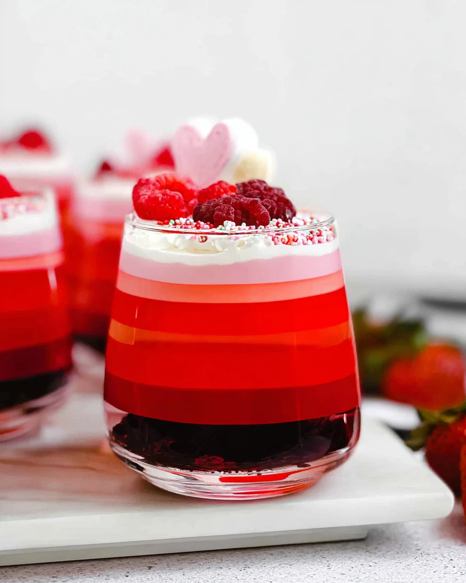 Valentine Layered Jell-O Cups
