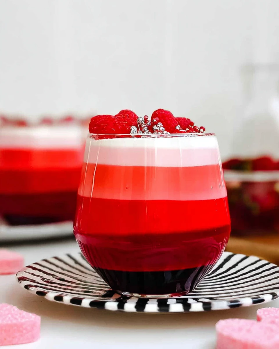 Valentine Layered Jell-O Cups