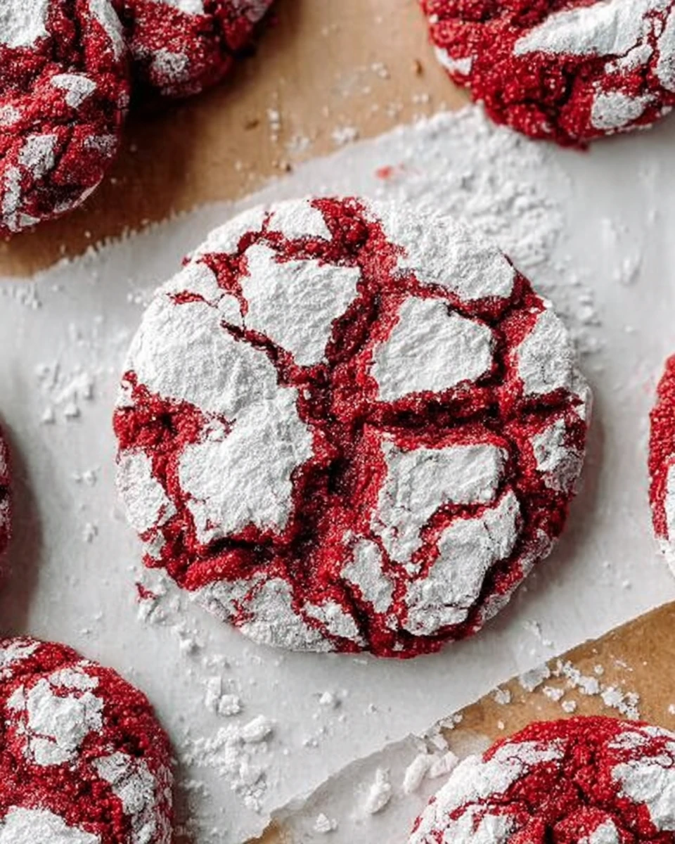 Vegan Red Velvet Crinkle Cookies