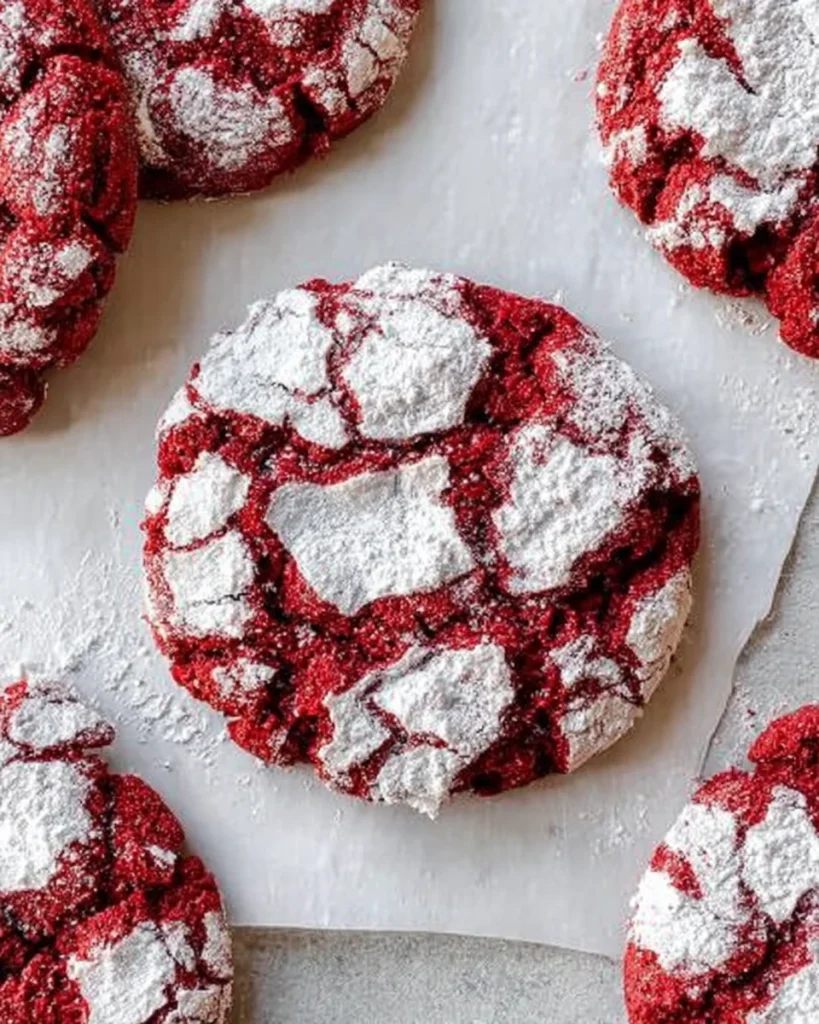 Vegan Red Velvet Crinkle Cookies