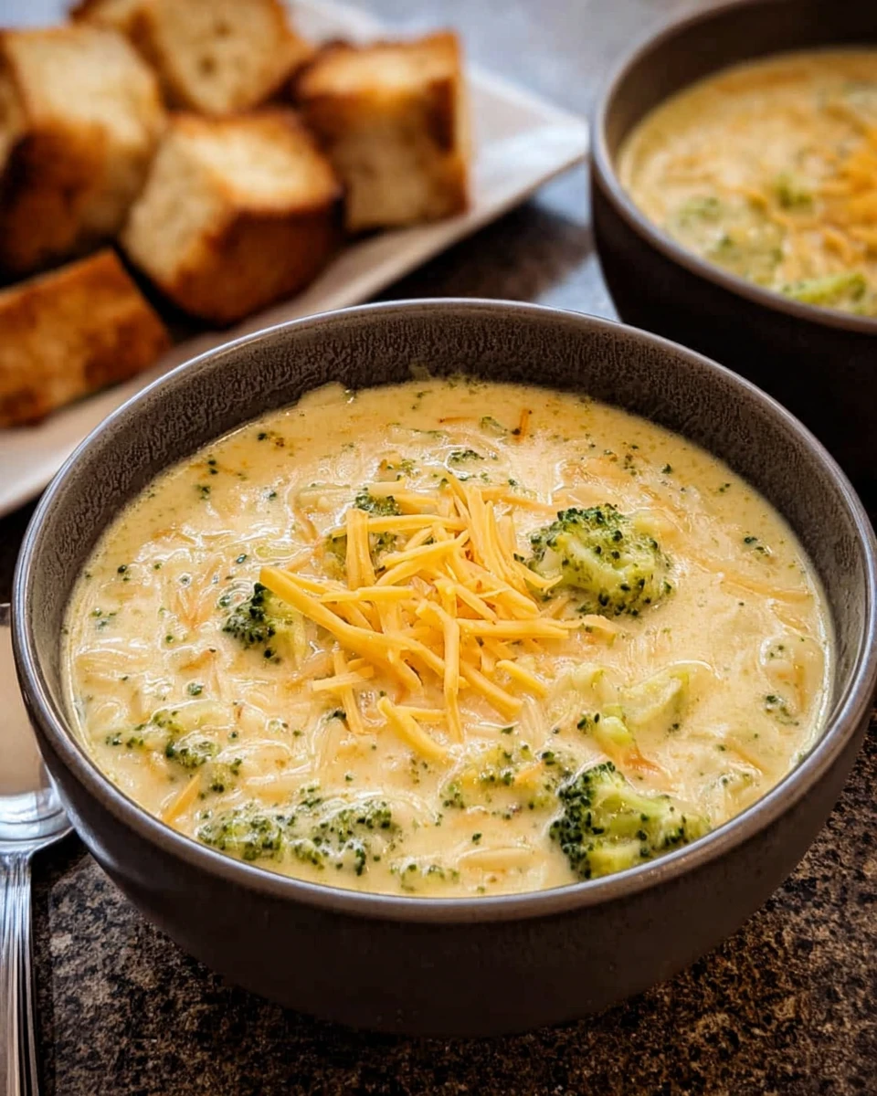 Broccoli Cheddar Orzo Soup