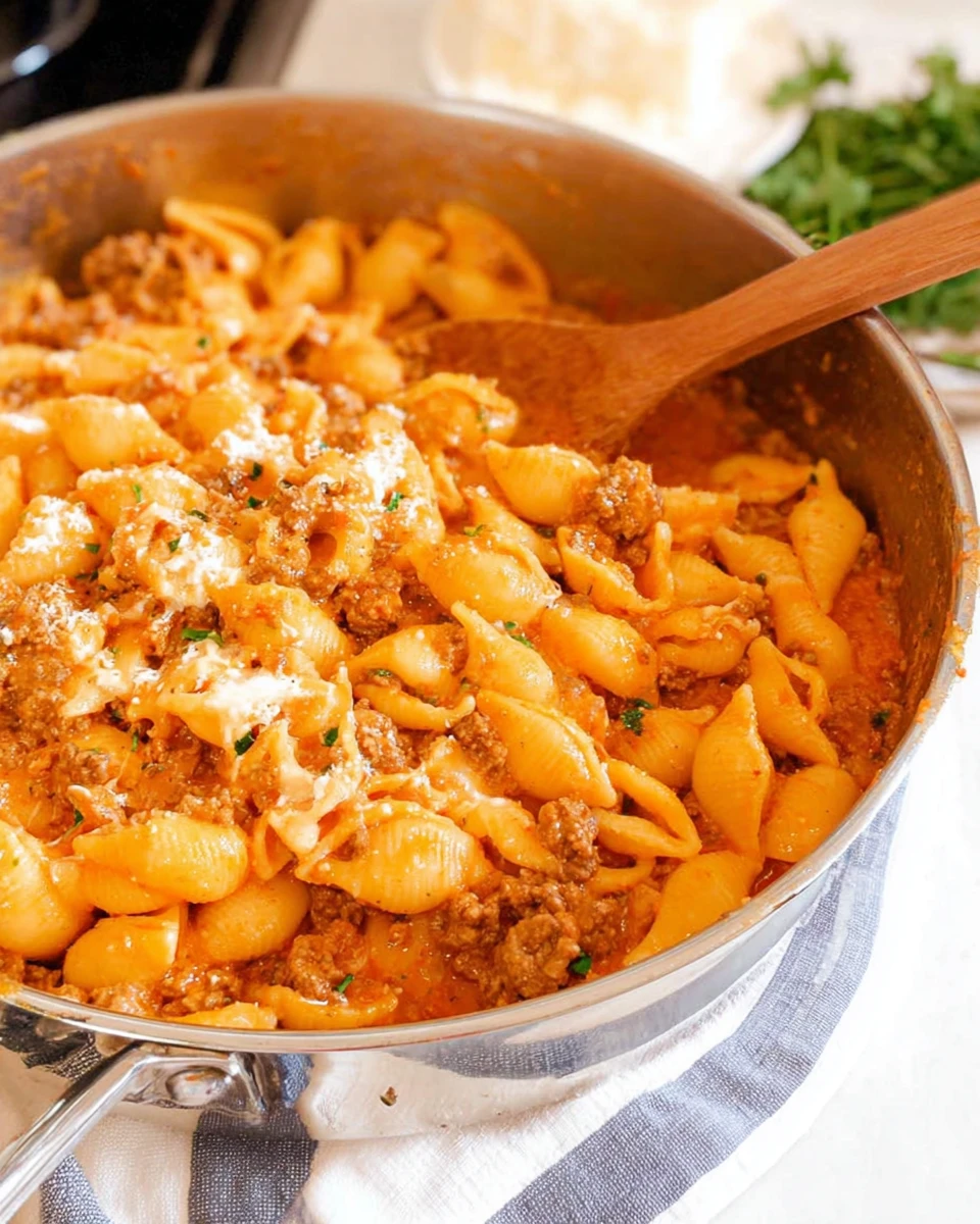 Creamy Beef and Shells